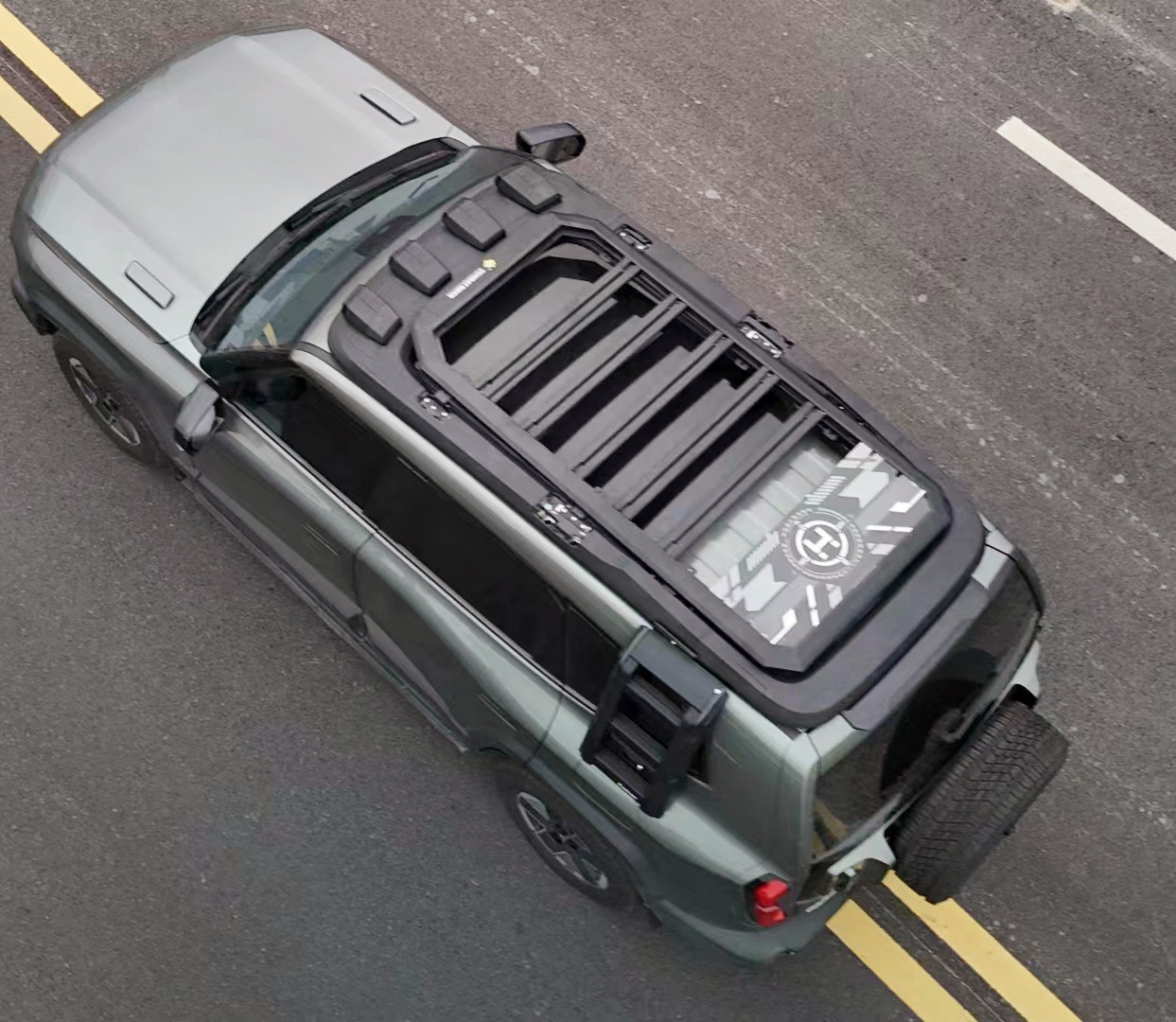dark blue 318 roof rack ladder side account car off-road modified roof platform outdoor storage travel rack
