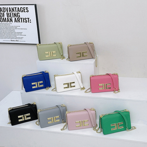 Chain Link Small Handbag 2024 New Women's Bag European and American Fashion Cross-border Women's Single Shoulder Bag Women's Bag