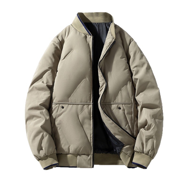 Large Size Padded Jacket Men's Baseball Collar Padded Jacket Casual Loose Warm Thickened Couple Padded Jacket_viptrois.com