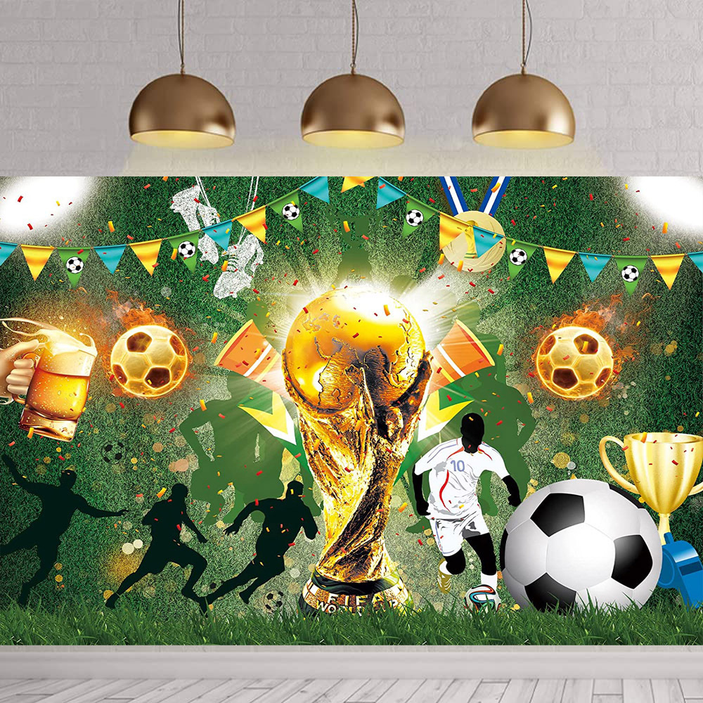 Copa del Mundo de fútbol de Amazon tela de fondo fotografía infantil fiesta de cumpleaños decoración de la fiesta de fotos accesorios