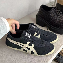 羊皮版~新款小众德训鞋一脚蹬帆布女复古韩系百搭黑色低帮休闲鞋