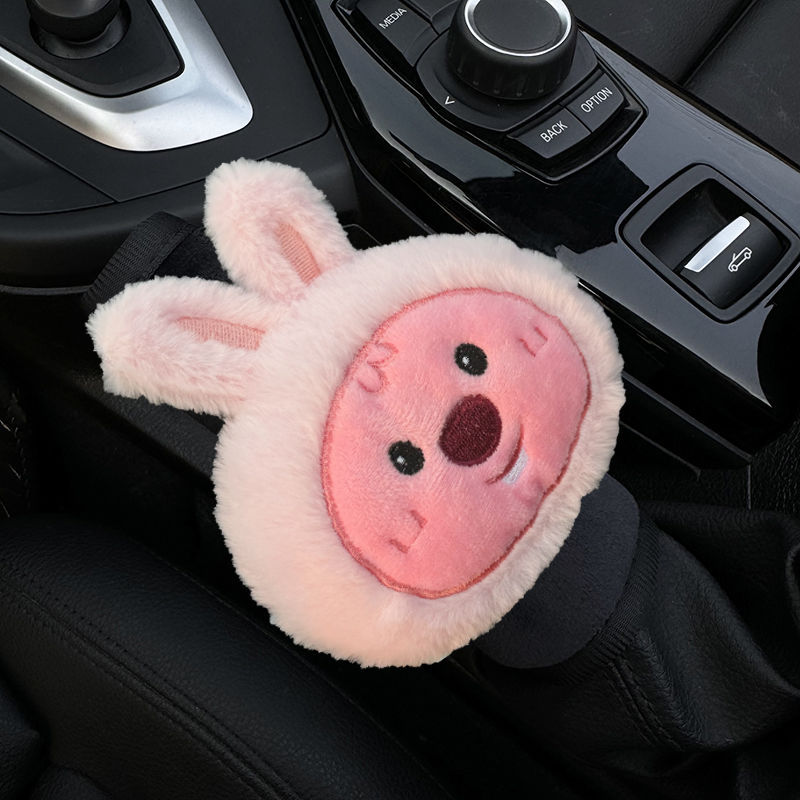 Car Gear Handle Cover Women's Internet Popular Cute Strawberry Bear Doll Car Car Gear Rod Cover Protective Cover Automatic Gear Handbrake Cover