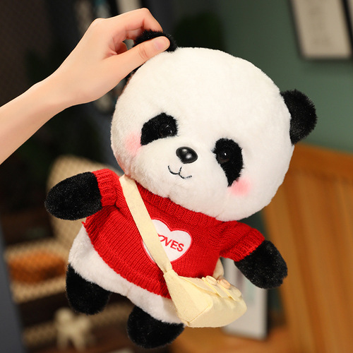 New trendy fashion panda teddy bear dress-up stuffed animal plush doll cute children's gift