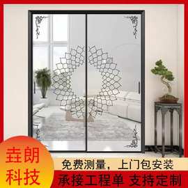 室内文艺隔音铝合金门现代简约铝合金玻璃卧室客厅阳台双扇推拉门