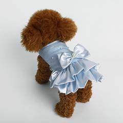 新年重工真珠ドレス春秋冬小型犬プリンセス风ペット犬犬服マルジスビーベア服