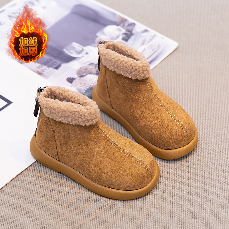 Botas de nieve para niñas con zapatos de algodón grueso de lana 2025 nuevos bebés de invierno de mujeres calentadas botas de algodón para niños botas cortas image 7