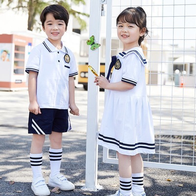 幼儿园园服夏装儿童校服套装小学生夏季班服短袖学院英伦风演出服|ms