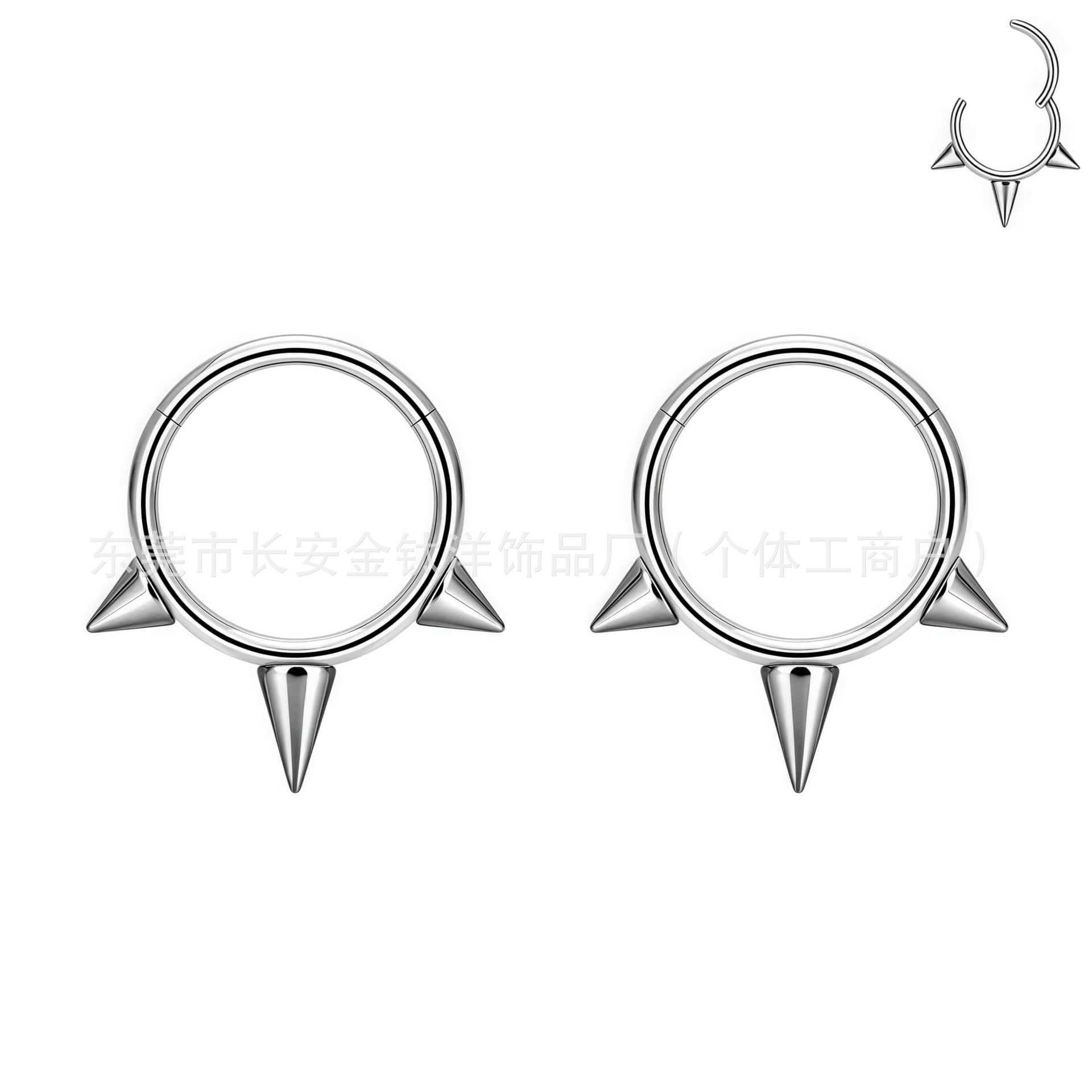 F136 Titanium Tip Closed Ring Nose Nail Lip Ear Stud G23 Alloy Body Piercing Jewelry detail image 5
