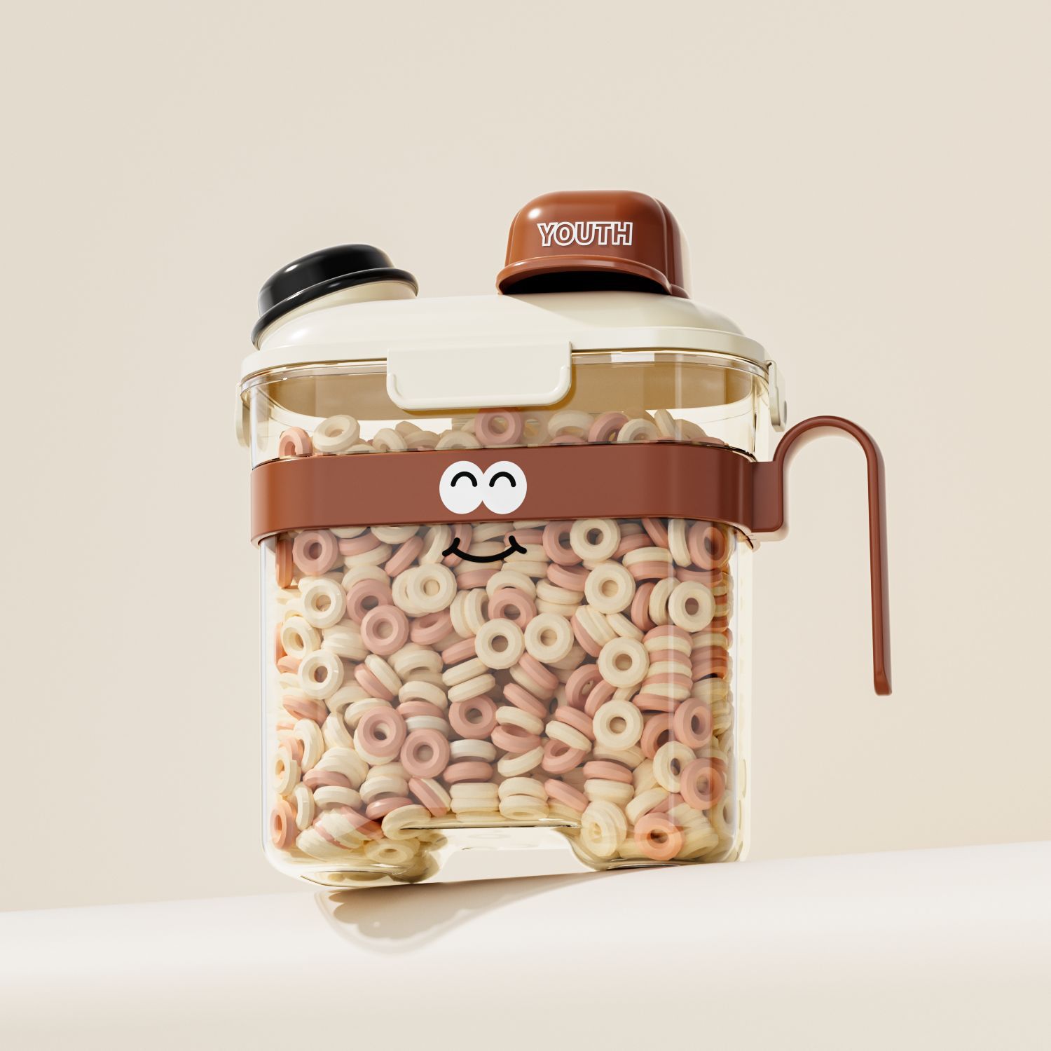 Cartoon grain jar large brown 3600ml