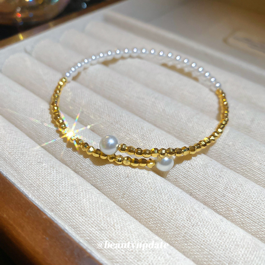 Pearl Beaded Ring Simple Versatile Elegant Bracelet Unique Niche Design Sense Jewelry For Women_voghion.com