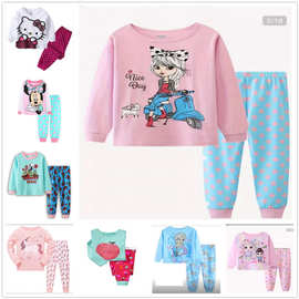 中小童装女童女孩宝宝卡通长袖家居服套装睡衣k210
