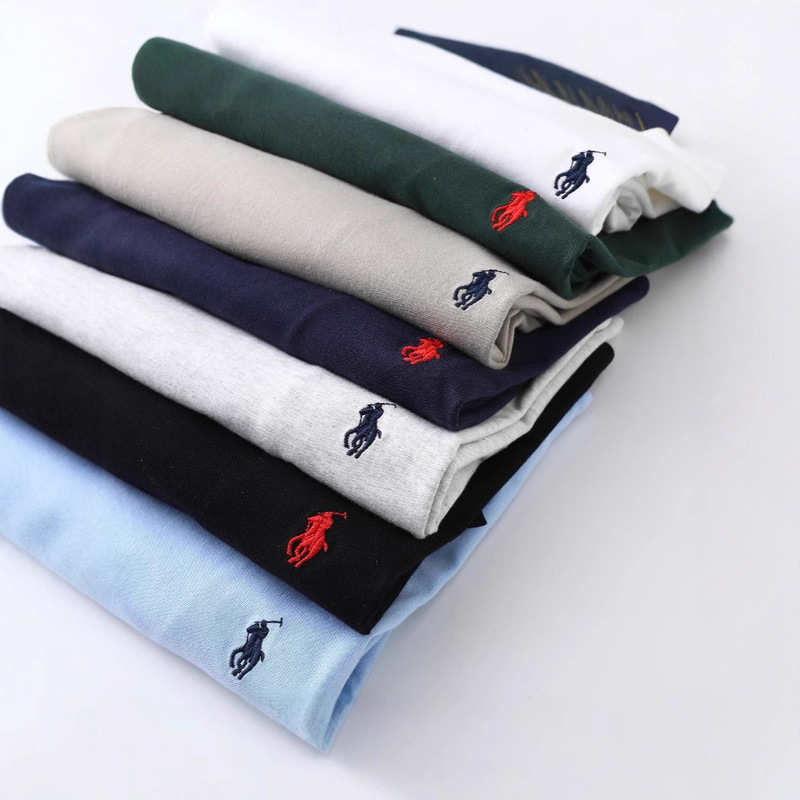 Cross-Border Export Supply Ralph Lauren Rl Round Neck Short-Sleeved Men's Summer Pony Logo Polo Casual Cotton T-Shirt