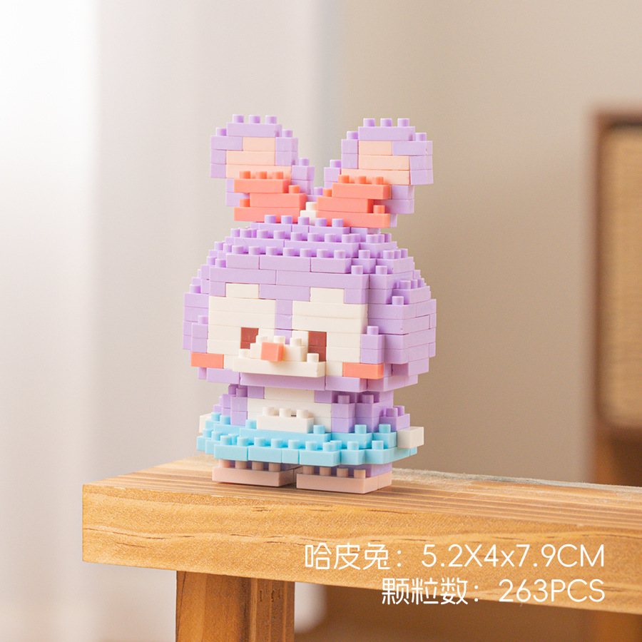 Compatible con Lego muñeca de dibujos animados micro partículas frambuesa oso montado bloques construcción juguetes educativos puesto ciego caja regalo al por mayor