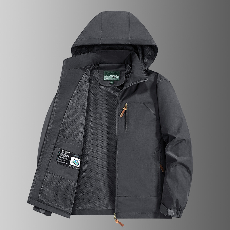 2026 New Spring and Autumn Large Size Men's Windproof and Waterproof Outdoor Hooded Jacket Men's Coat 2026 New Spring and Autumn Large Size Men's Windproof and Waterproof Outdoor Hooded Jacket Men's Coat