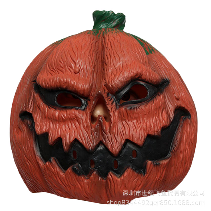 Máscara naranja de calabaza transfronteriza Halloween Bola fiesta horror accesorios de miedo en vivo ambiente de truco o trato vestir