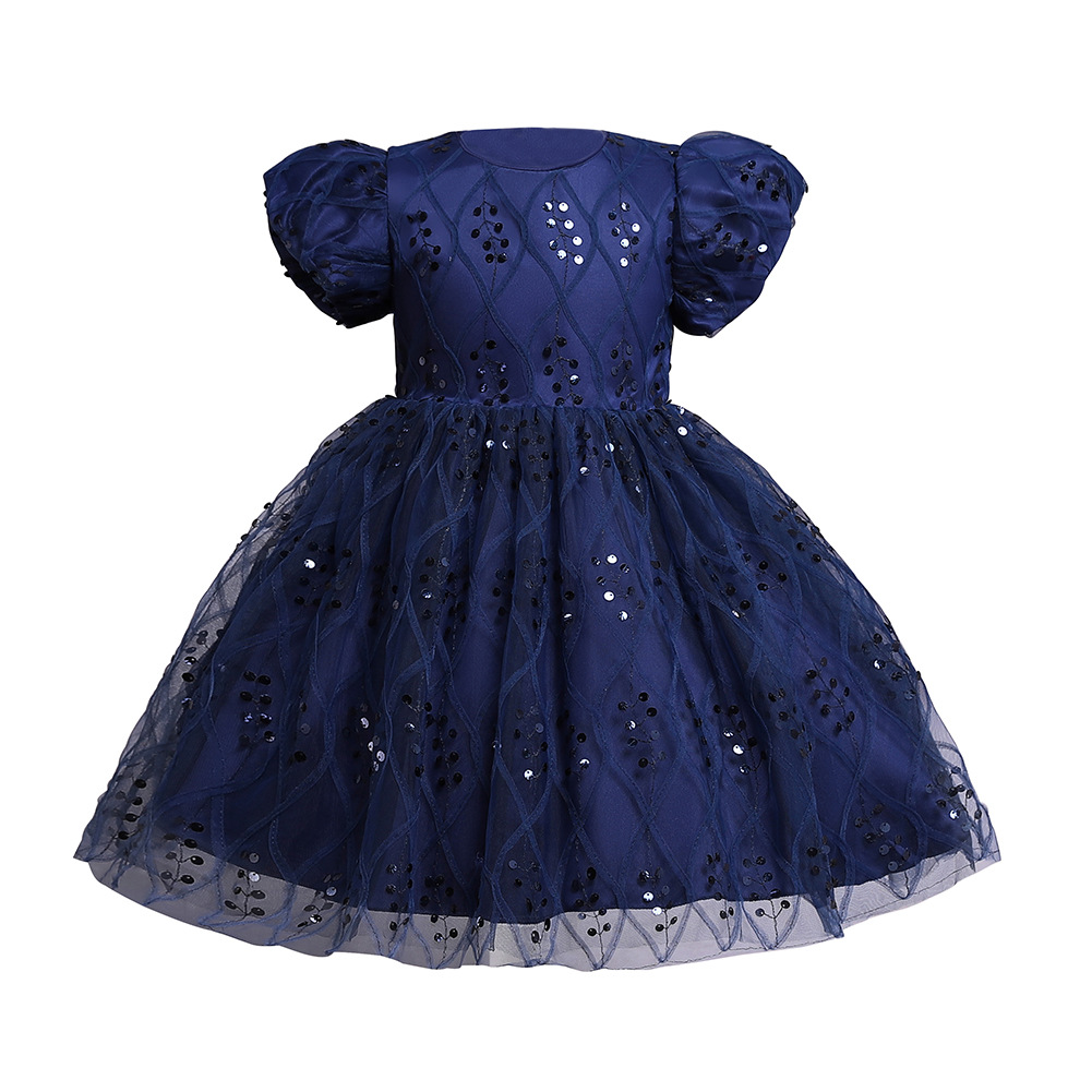 兒童禮服公主裙泡泡袖六一花童小女孩演出蓬蓬紗裙圣誕萬圣節(jié)服裝