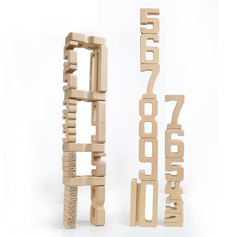 Montessori Niños Montessori Educación temprana haya Bloques de construcción digitales Puzzle Kindergarten Matemáticas Juego de ayudas didácticas Partículas grandes