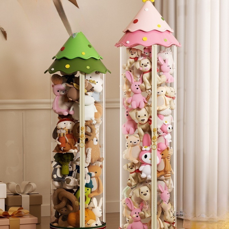 工厂直销新升级娃娃收纳桶高颜值家用公仔玩偶整理毛绒玩具防尘筒