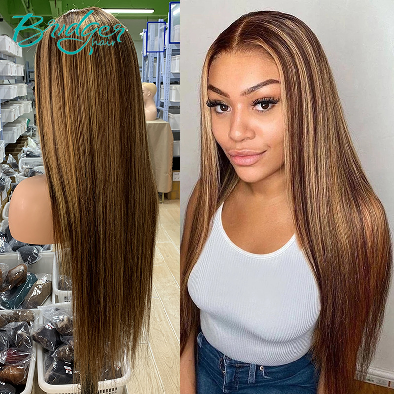 13*4 Copricapo in pizzo Colore dei capelli umani P4/27 Parrucche frontali in pizzo per capelli umani_voghion.com