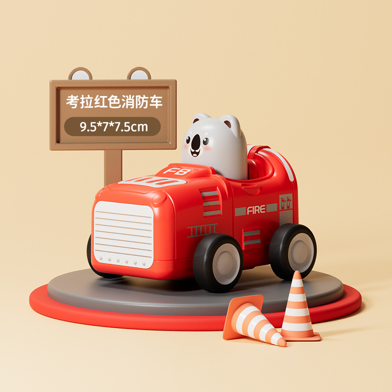 Cartoon transfronterizo prensar juguete coche de carreras inercia regalo coche animal rally coche puzzle ventas transfronterizas calientes