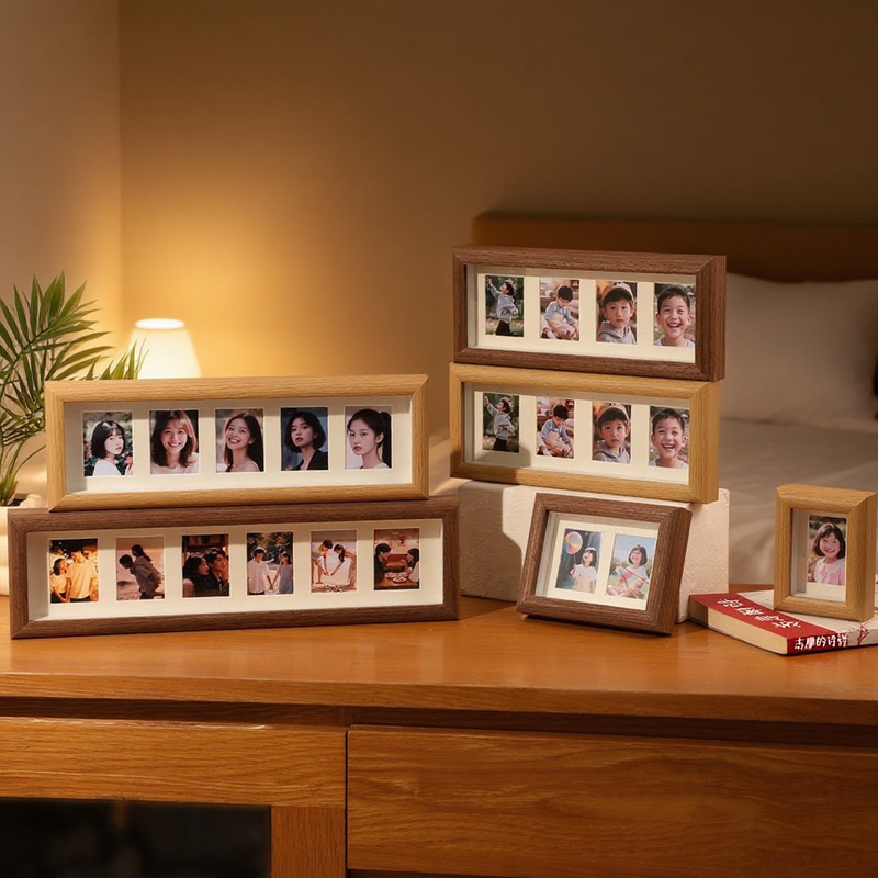 Mini Hollow Photo Frame Display Stand Polaroid 3inch Photo Grid Card DIY Couple Children's Growth Record Empty Frame