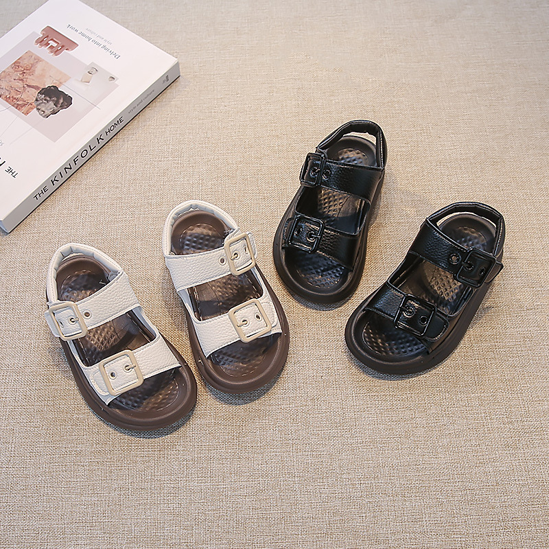 Sandalias para niños verano 2025 nuevas sandalias con punta abierta para niños zapatos de playa casuales de suela blanda para niñas sandalias para niños de mediana edad