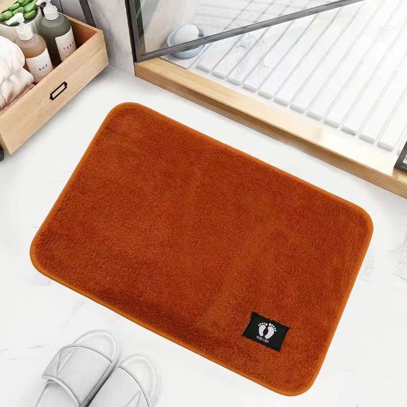 Toalla de suelo antideslizante de lana de coral al por mayor 40*60 casa de familia baño baño alfombra de baño toalla de suelo de comercio exterior absorbente personalizado