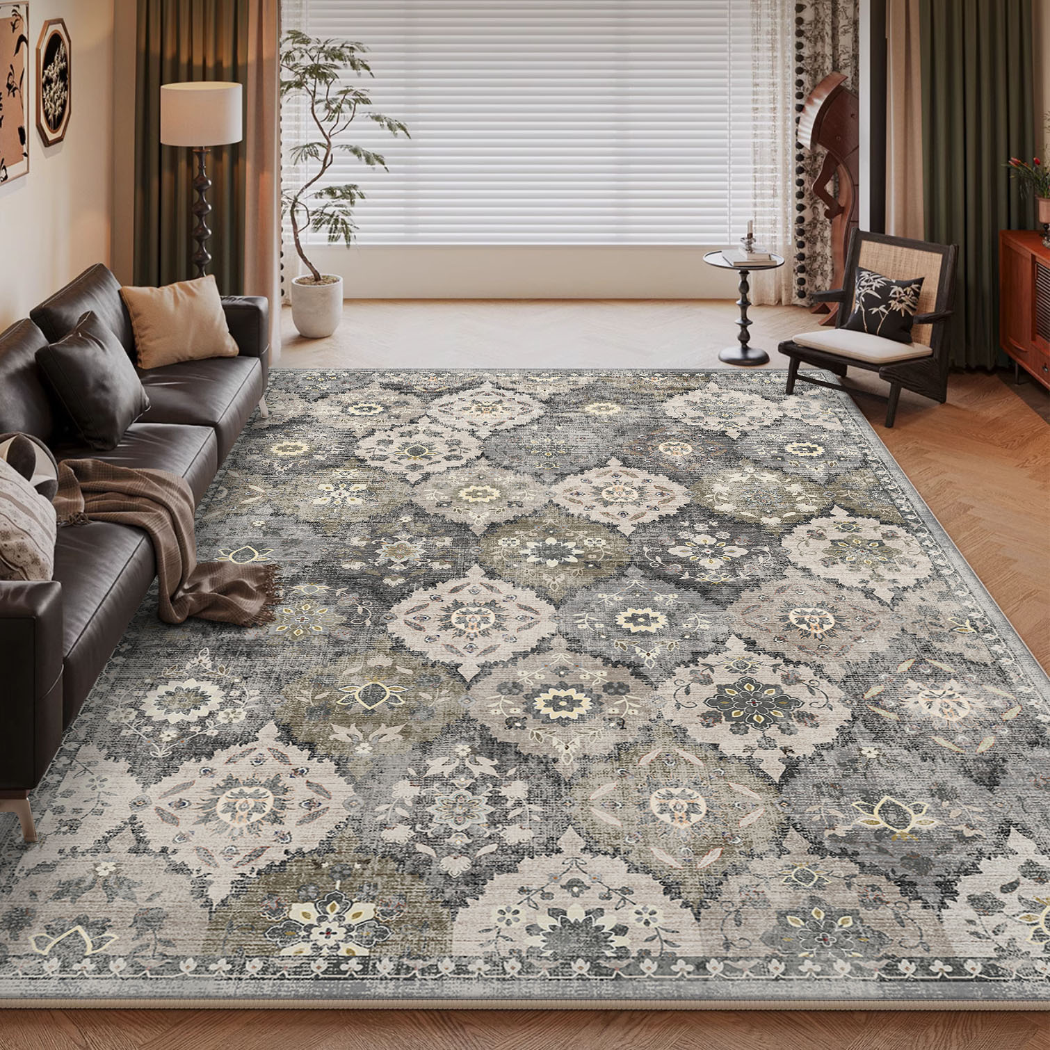 Alfombras de sala de estar, alfombras de cama de gran área, alfombras de mesa de té de sofá, alfombras de cachemire retrógradas americanas image 17