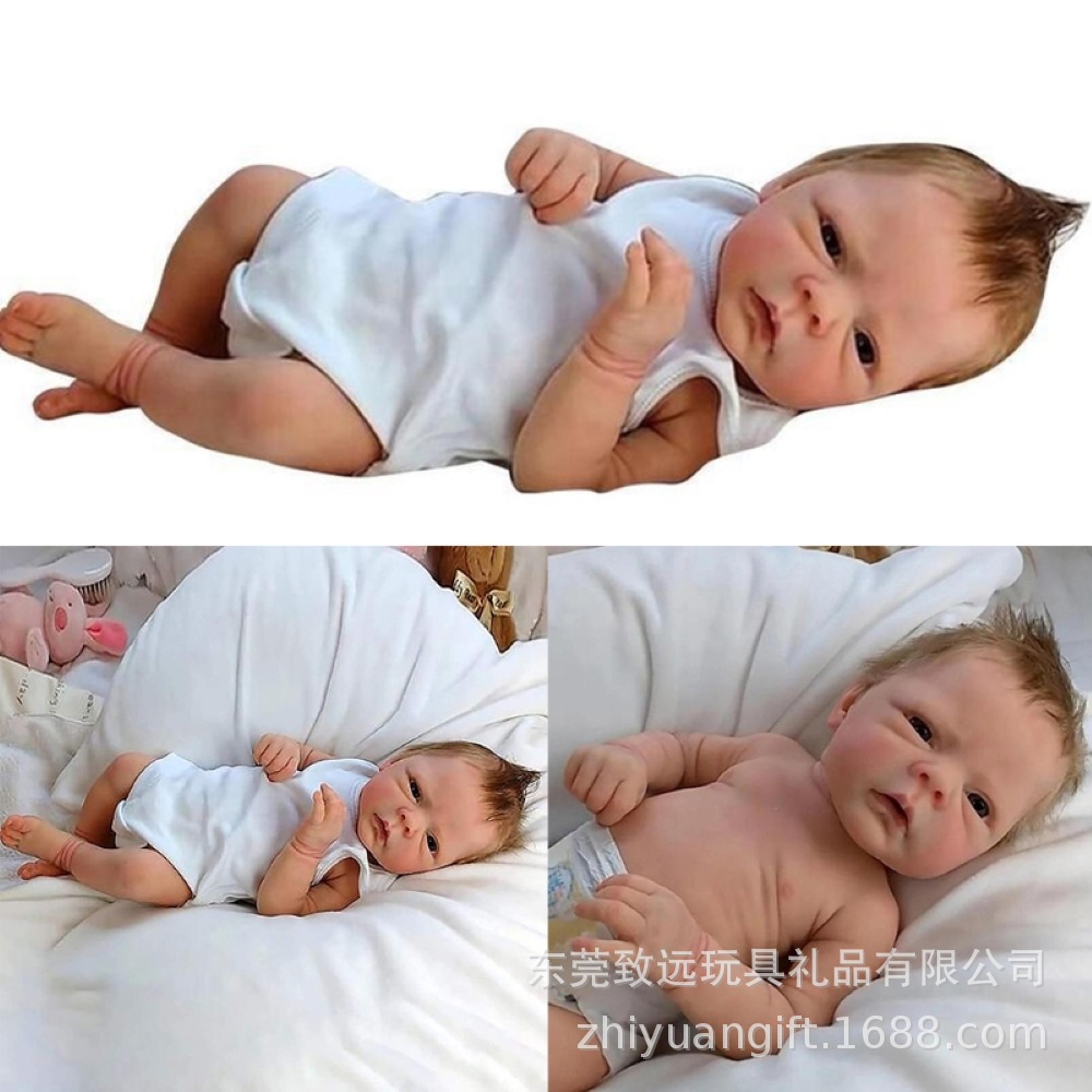 Venta al por mayor reborn muñeca simulación bebé muñeca suave pegamento niños bebé juguete transfronterizo e-commerce suministro