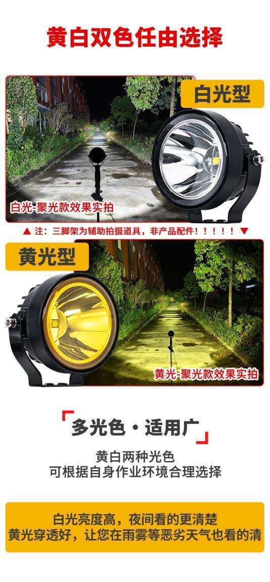Same Model Car and Truck Super Bright Modified Fog Lights 12V High Brightness Reversing Lights 24V Motorcycle Headlights White Light Yellow Light