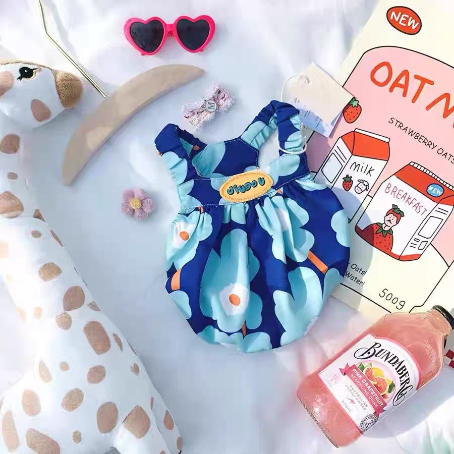 Rochie de prințesă pentru animale de companie de vară cu dopamină pentru câine drăguț Garfield, subțire, anti-vărsare, haine pentru pisici, rochie cu bretele