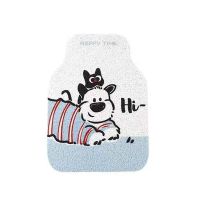 Hi puppy cartoon silk loop car mat, cute printed car floor mat, front and rear seat anti-slip and dirt-resistant car floor mat (Avtomobil döşəmə paspasları) - white-background-puppy-single-front-row-silk-loop-5060cm19692362