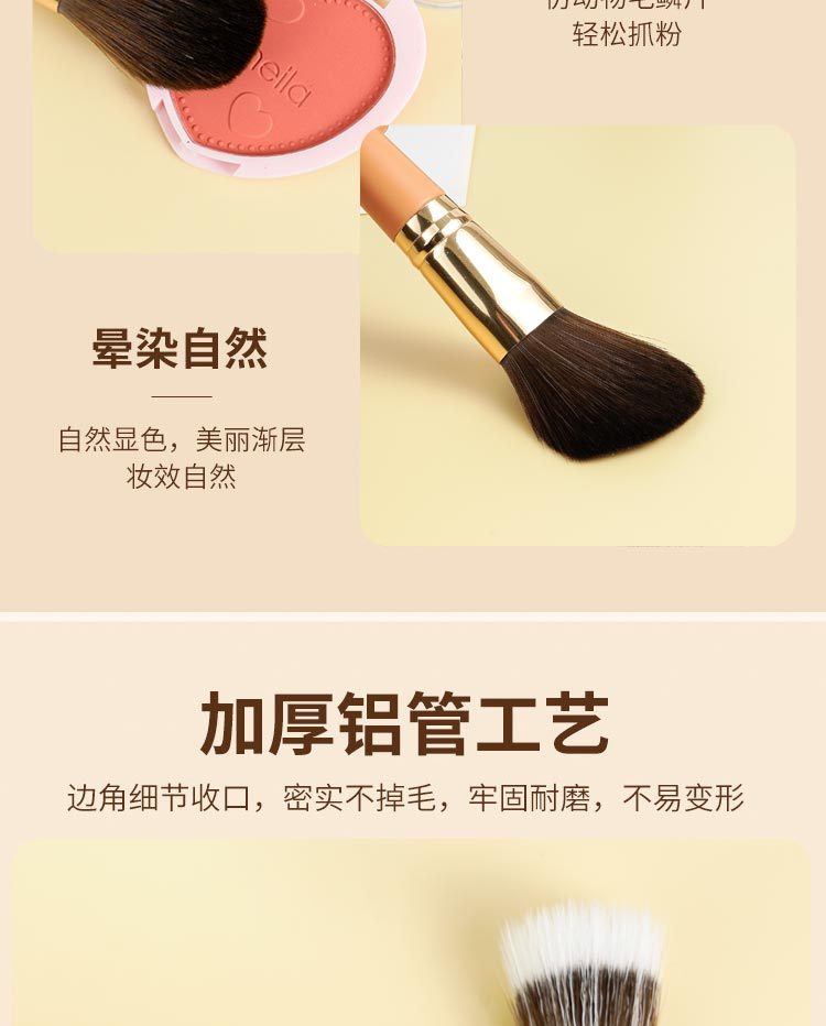 Cangzhou Mini 9-piece makeup brush set for beginners, portable travel brush, loose powder and contouring undefined