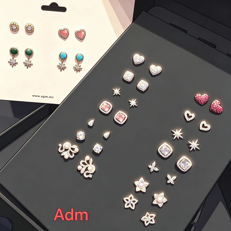 A-brand earrings with Morse code pig nose ear clips, hexagram butterfly earrings, minimalist and light luxury style, available for live streaming sales A-brand earrings with Morse code pig nose ear clips, hexagram butterfly earrings, minimalist and light luxury style, available for live streaming sales