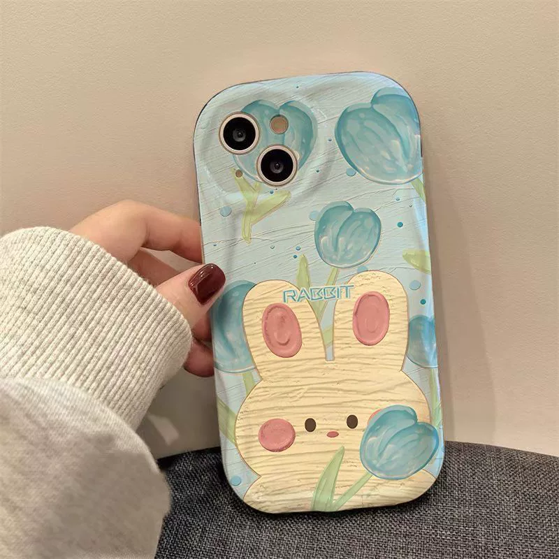 Чехол «тюльпан-заяц» кремового цвета, совместимый с iPhone 14, 13 Pro / 12, универсальный мягкий чехол, 16 Pro Max, совместим с 8 Plus