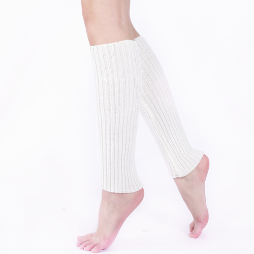 JK Multicolor Women's Colorful Woolen Leg Warmers Autumn/Winter Solid Color Versatile Knitted Socks Warm Pile Socks Boot Socks Zhuji