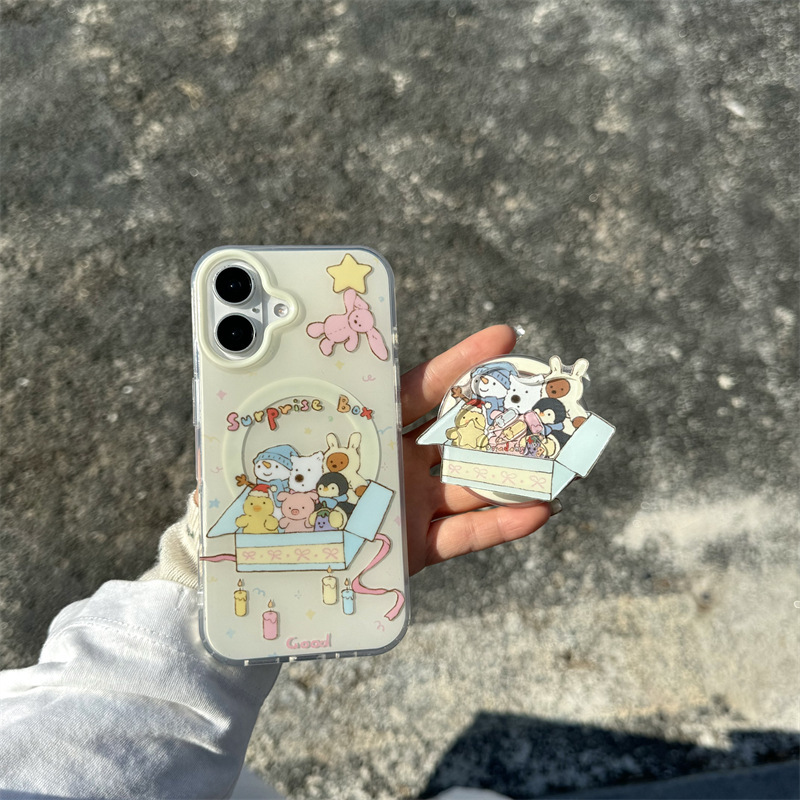 Caja de regalo Shaker Puppy Magnetic Rental para iPhone16ProMax Funda para teléfono móvil 13 Apple 15 Nuevo 14