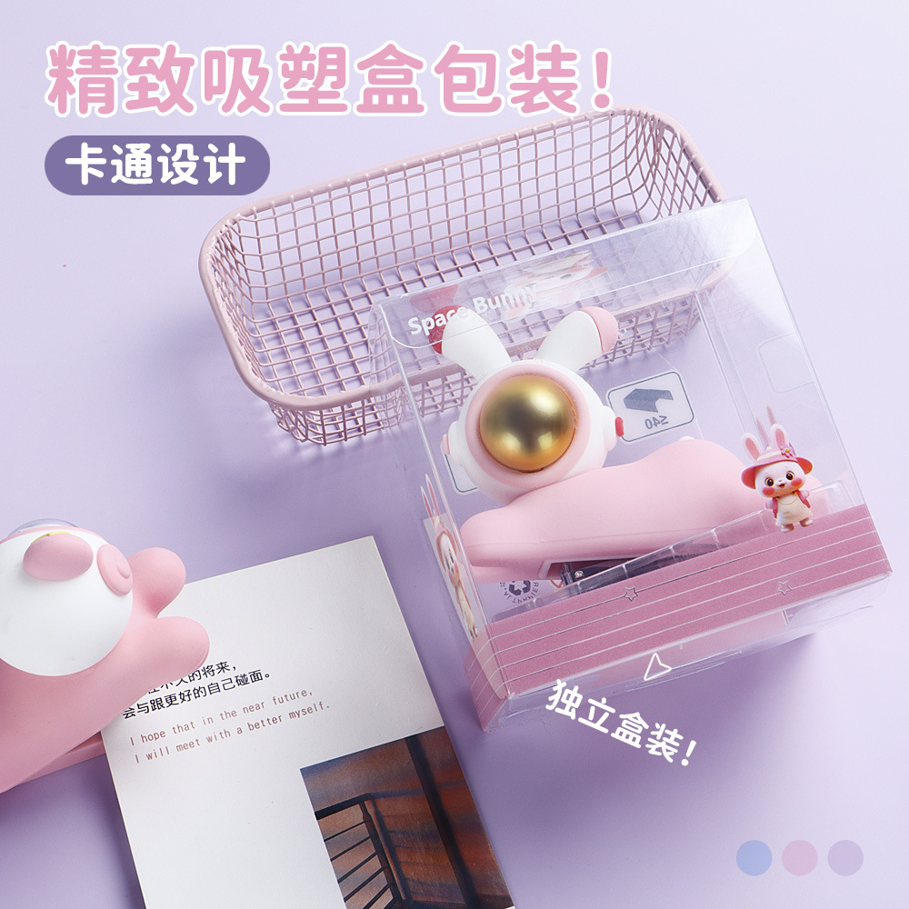 Grapadora de dibujos animados encantadora creativa portátil 24 / 6 grapadora conjunto de estudiantes mini agrupador al por mayor