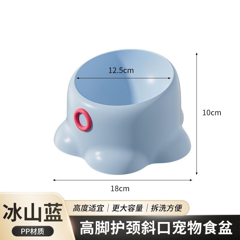 Fabricantes al por mayor Macarons Octopus Cat Cat Bowl Protector de cuello Bowl Cat Food Bowl Anti-volcado para mascotas Tazón de acero inoxidable