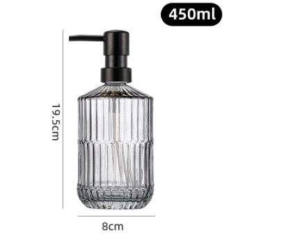 Amazon 400ml botella de champú de vidrio transparente diamante desinfectante de manos botella de jabón líquido de baño botella de vidrio