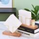 Wooden seat creative vertical tissue holder cafe hotel restaurant simple napkin paper holder dining table square tissue holder