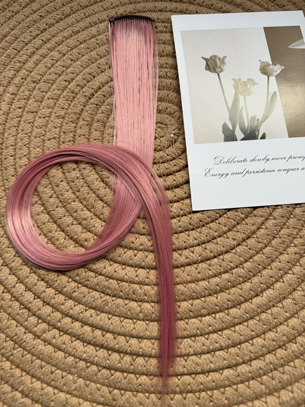 Peruca de color extensión de cabello pieza colgante oreja pieza de teñido de cabello simulado cabello de alta temperatura cabello rizado cabello recto adornamiento de cabello de color