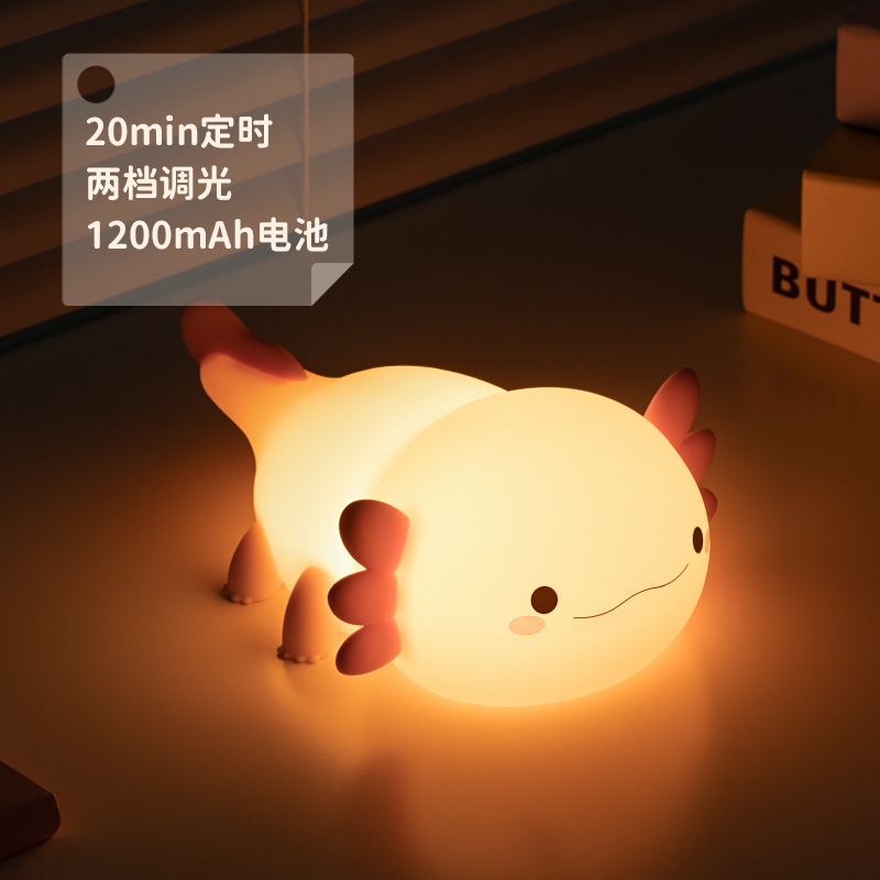 可爱粉龙拍拍即亮卧室床头灯喂奶小夜灯婴儿护眼睡眠灯|undefined