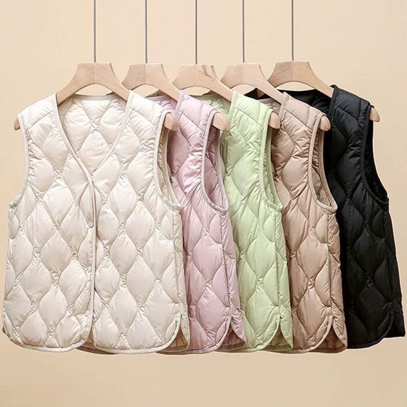 Brand Discount High-Quality Lightweight down Cotton Liner Vest Warm Layered Vest with Elastic Cuffs Jacket for Women