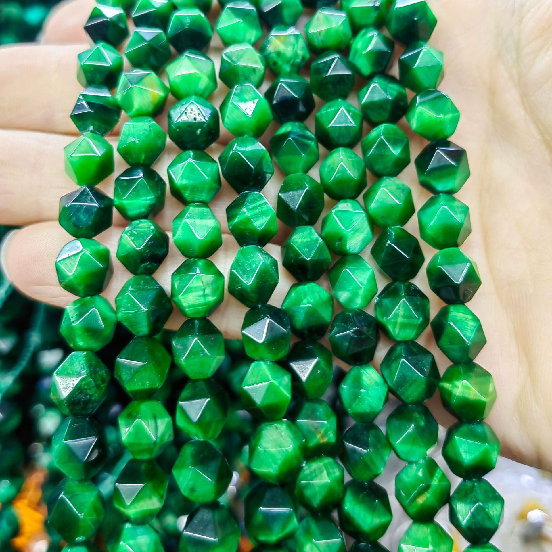 Piedra natural cristal natural 20 cara corte de diamante facetado cuentas a granel semiacabadas joyería DIY accesorios de cuentas