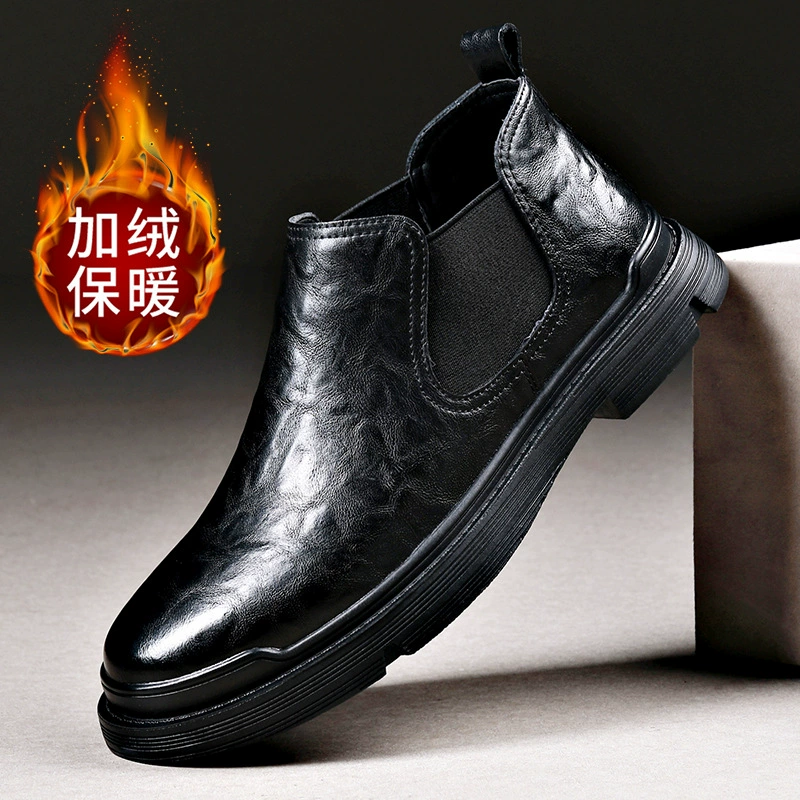 Новые осенне-зимние мужские короткие ботинки челси, новые кожаные ботинки, мужские осенне-зимние кожаные ботинки в британском стиле в стиле ретро