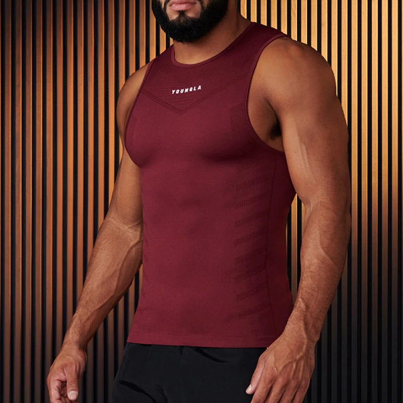 Cross-border foreign trade 2024 summer new fitness sports vest leisure running printing elastic sports sleeveless T-shirt