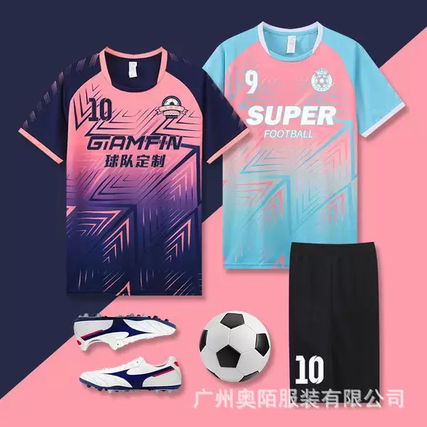 New Summer Football Kits Customized for Student Competition Training Uniforms, Adult and Children's Sports Jerseys with Printed Text