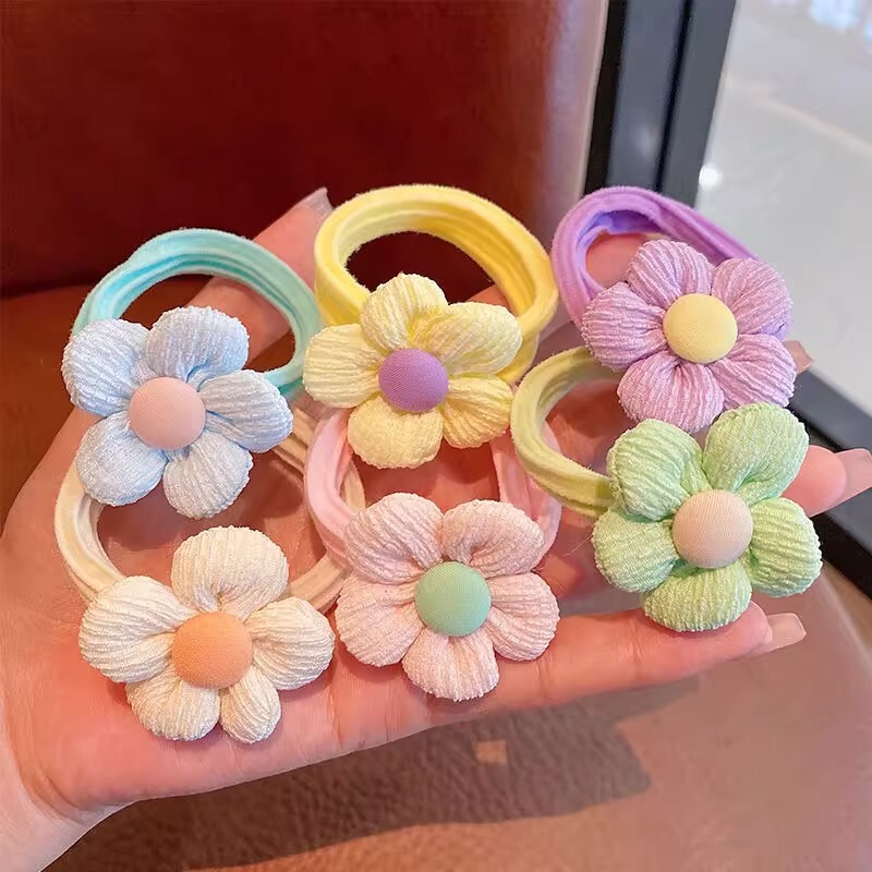 花朵儿童皮筋幼儿园头绳蝴蝶结发绳女孩扎头发毛巾圈不伤发发圈|undefined