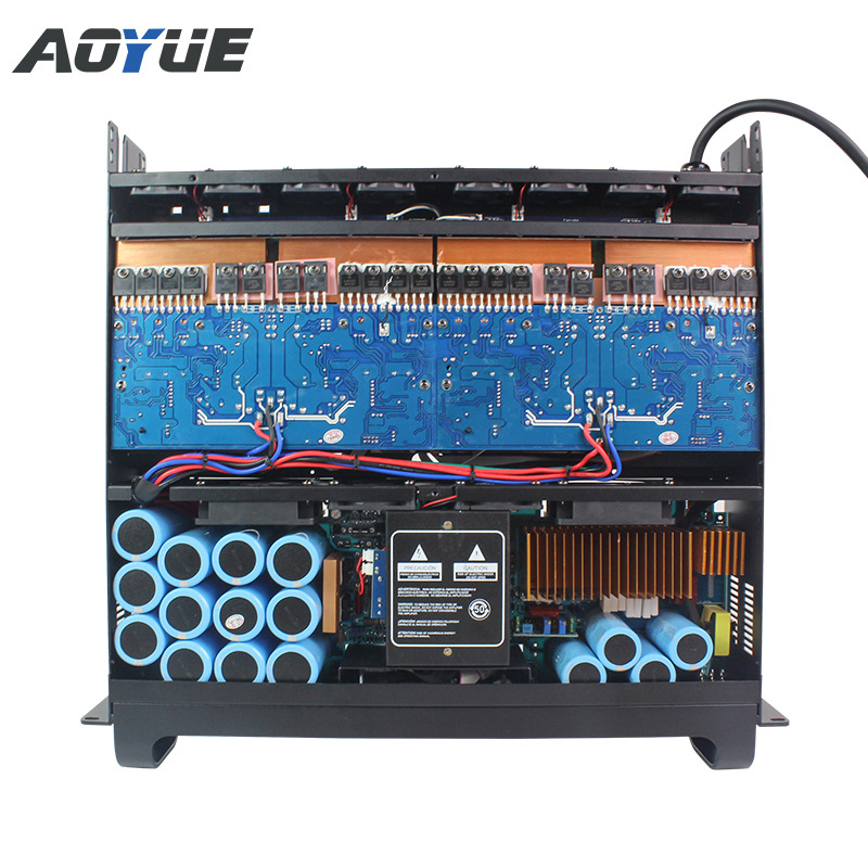 Amplificador de potencia profesional de nivel trasero puro, escenario de alta potencia, amplificador de potencia de escenario KTV profesional, amplificador multifunción 4x1500W